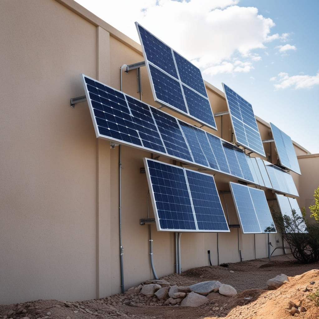 estructura solar en pared vertical